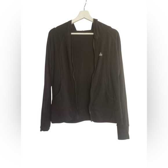 ALO Yoga Women's Classic Black Zip-Up Jacket Size Small - Picture 1 of 13